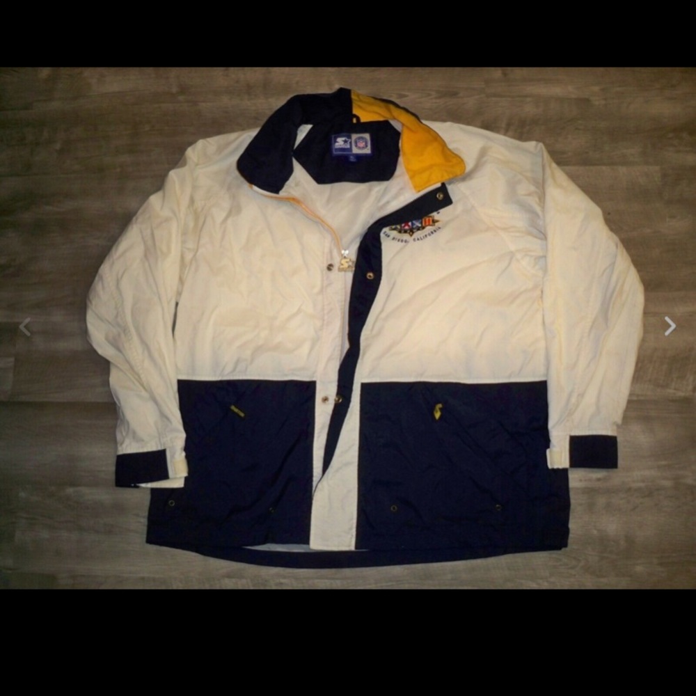 Vintage Starter Super Bowl XXXII Packers V Broncos Football Coat Jacket Size XL